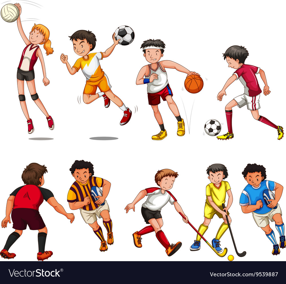 Man And Woman Playing Different Kind Sport Vector Image man-and-woman-playing-different-kind-sport-vector-image
