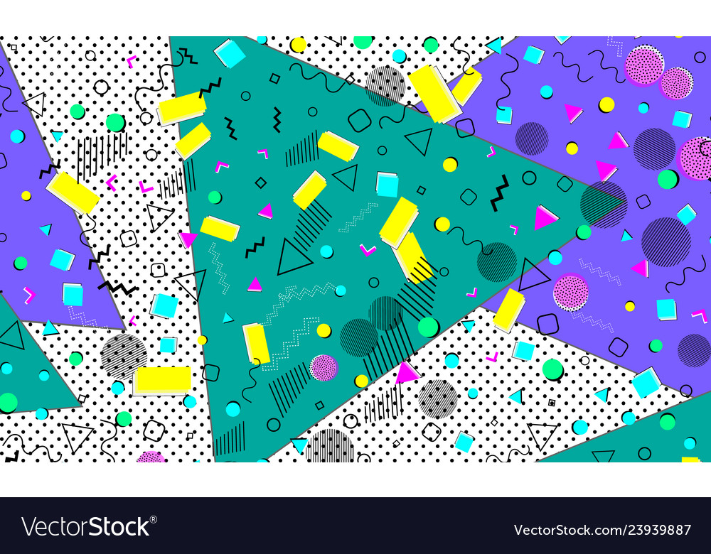 Pop art color background memphis pattern