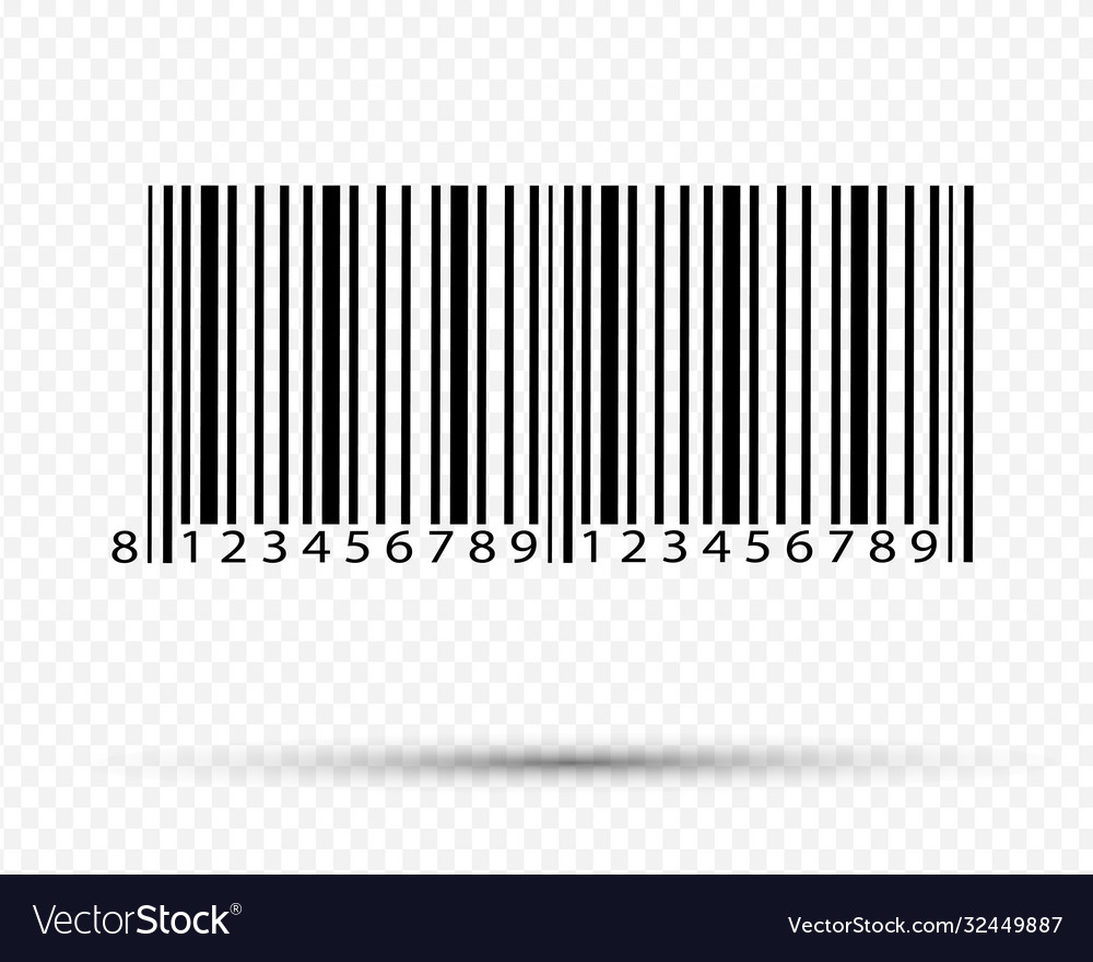 Realistic bar code icon a modern simple flat