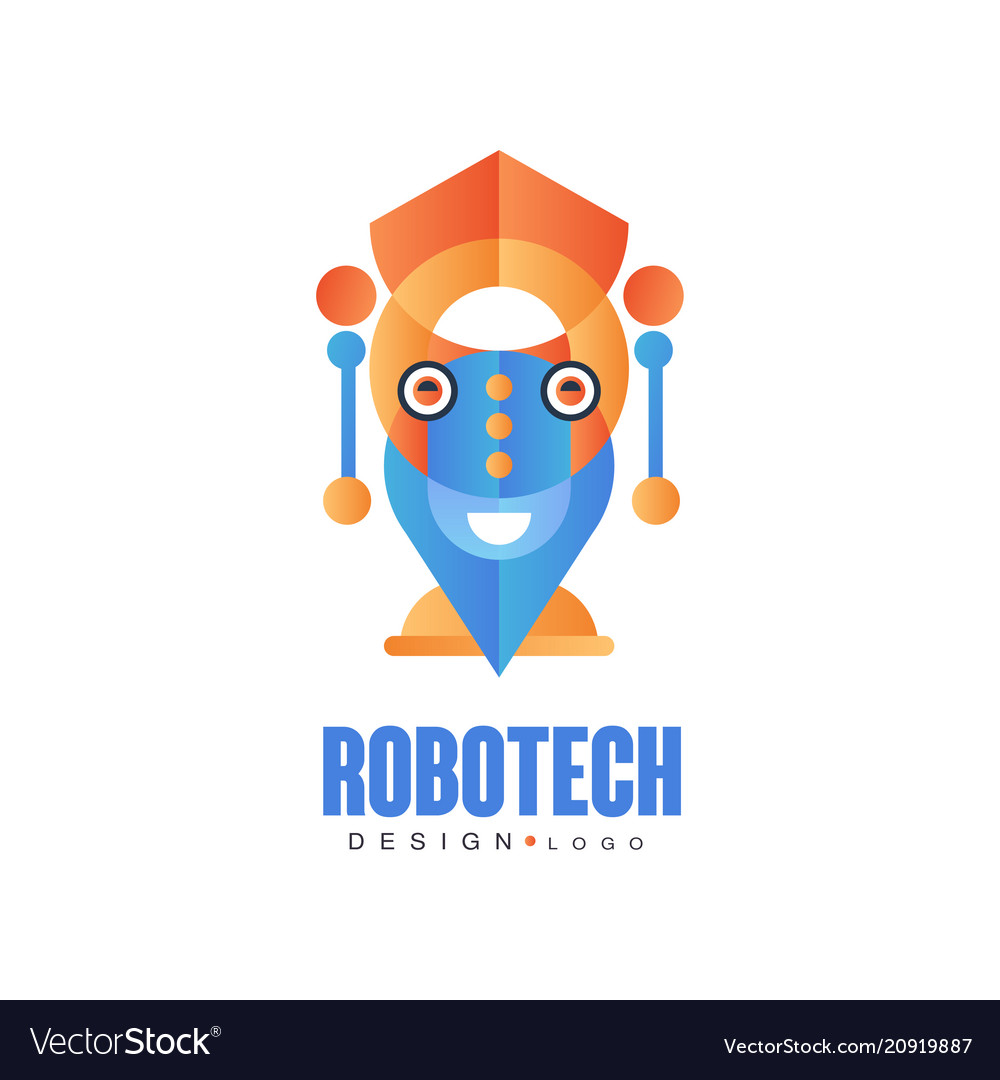 Robotech logo design badge for company identity