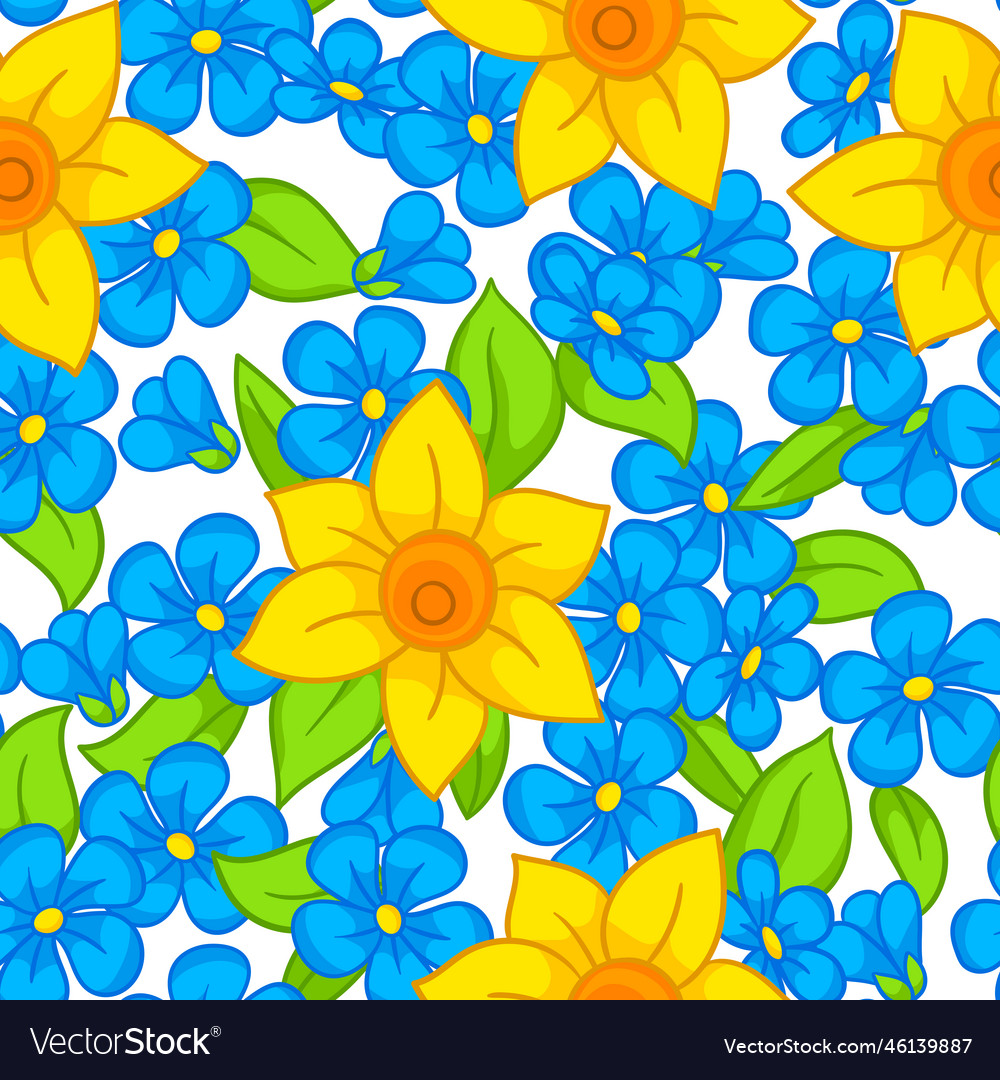 Nahtloses Muster mit Frühlingsblumen schön vector image Nahtloses Muster mit Frühlingsblumen schön