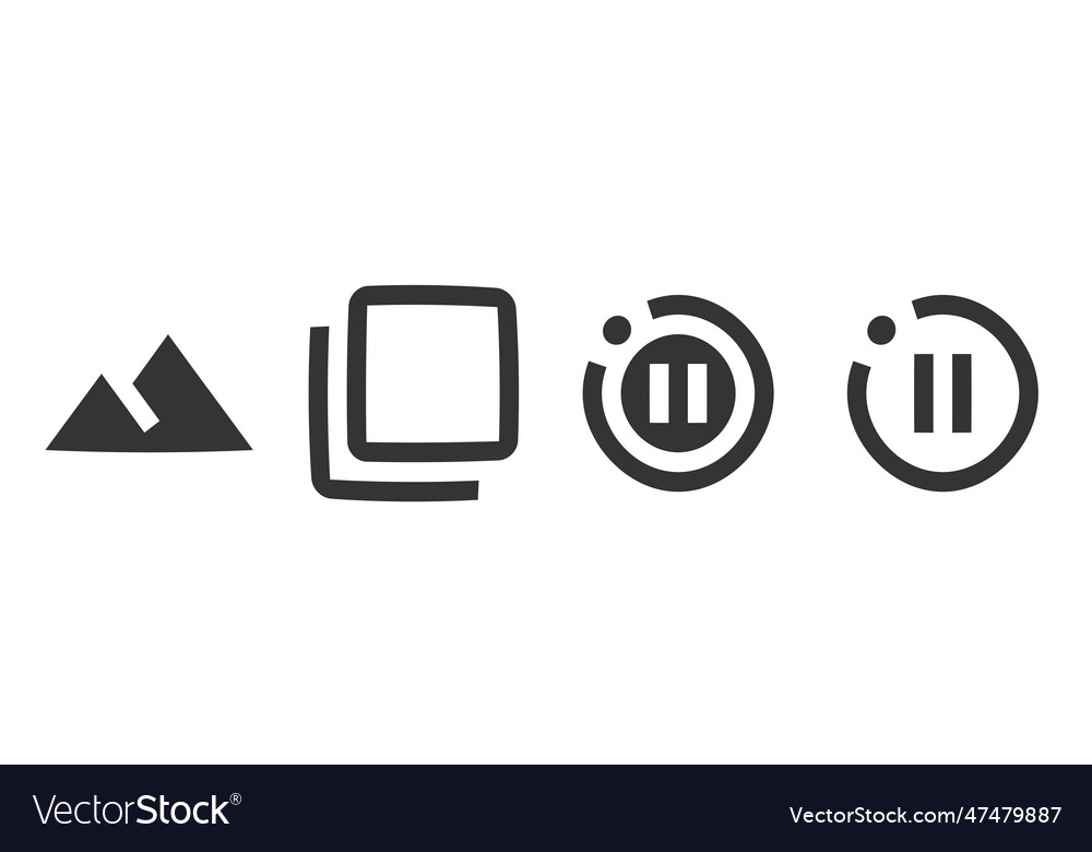 Set of 4 icons image a outline isolated Vector Image Set of 4 icons image a outline isolated