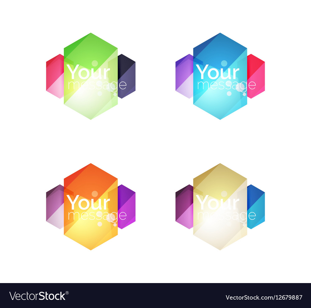 Set of shiny blank boxes for your content