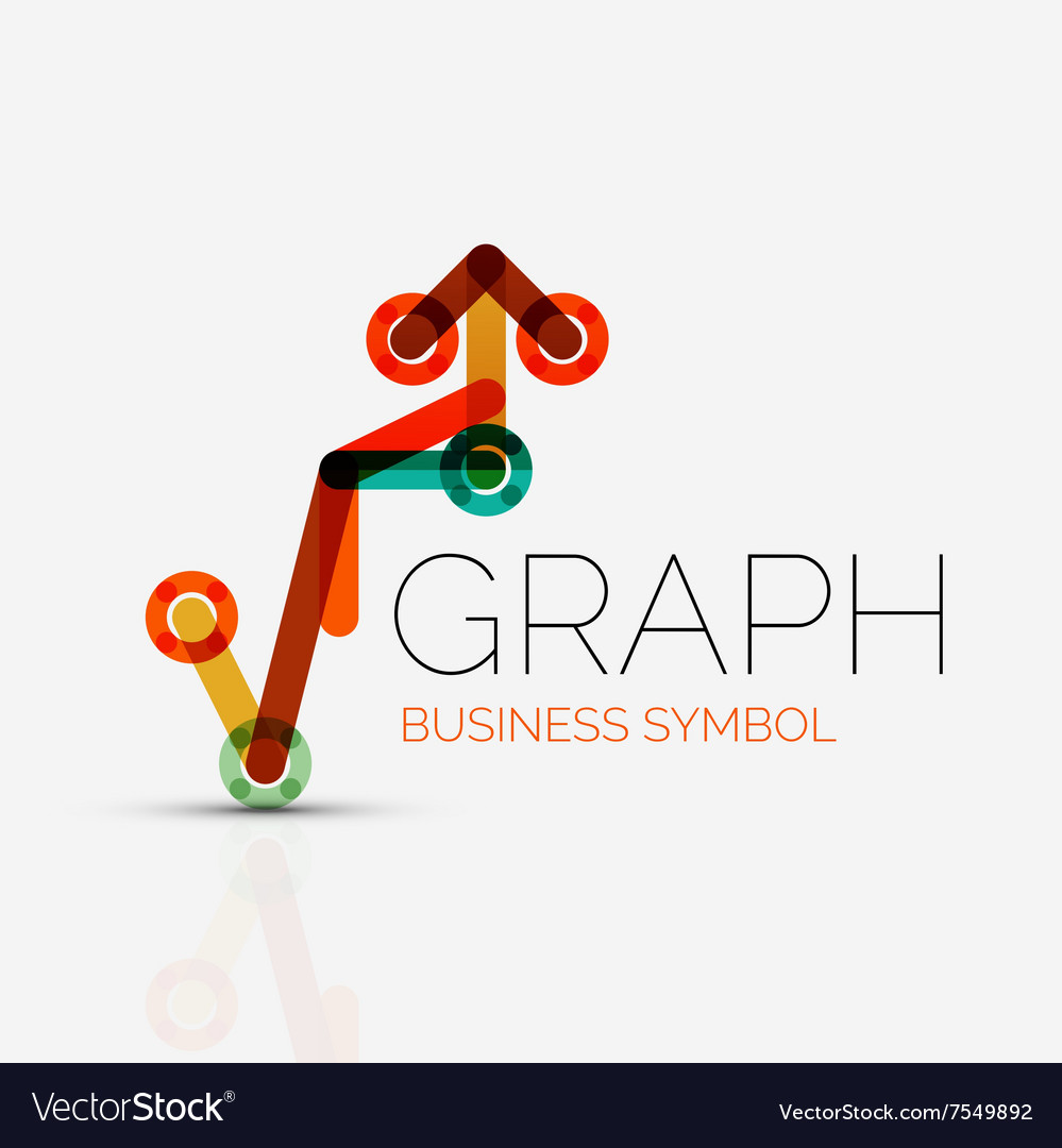 Abstract logo idea linear chart or graph