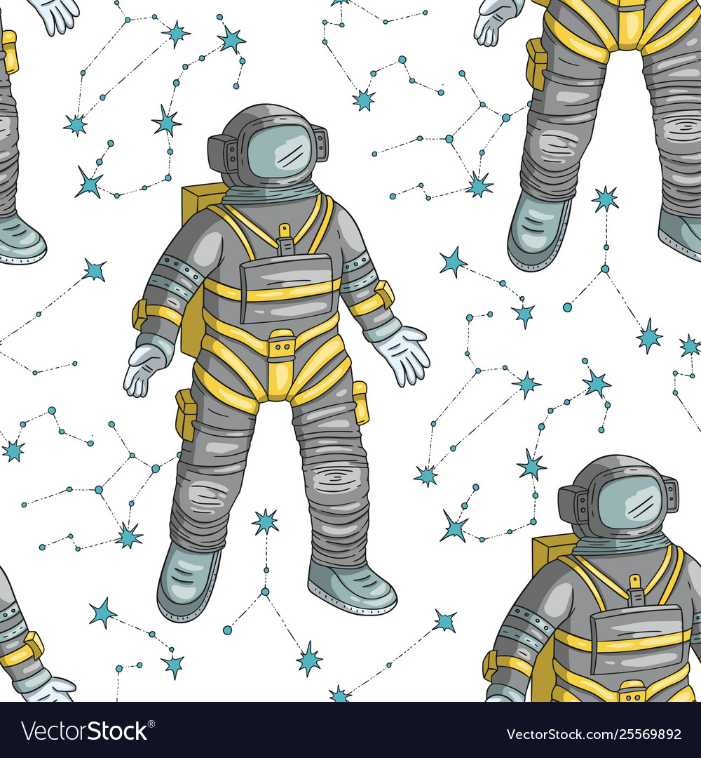 Astronaut seamless pattern