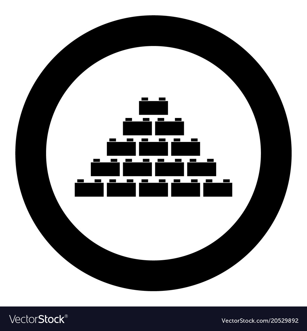 Building block icon black color in circle