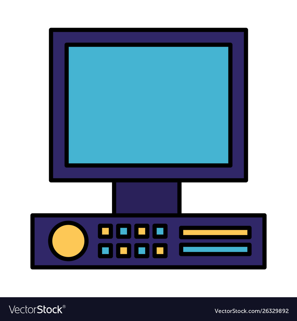 Computer monitor device on white background