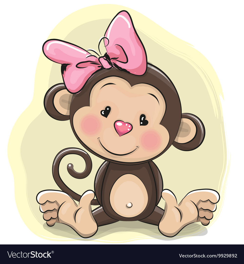 Cute cartoon monkey Royalty Free Vector Image VectorStock