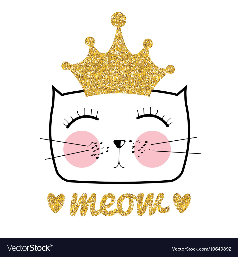 Cute hand drawn cat little Royalty Free Vector Image