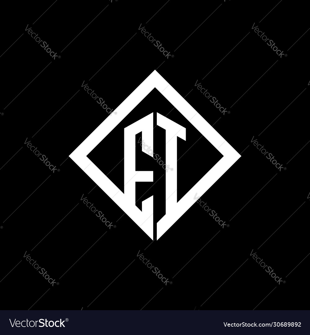 Ei logo monogram with square rotate style design Vector Image Ei logo monogram with square rotate style design