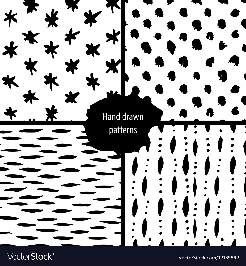 Hand drawn seamless patterns collection