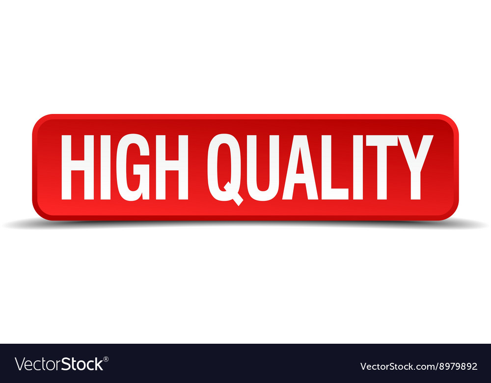 High quality red 3d square button on white