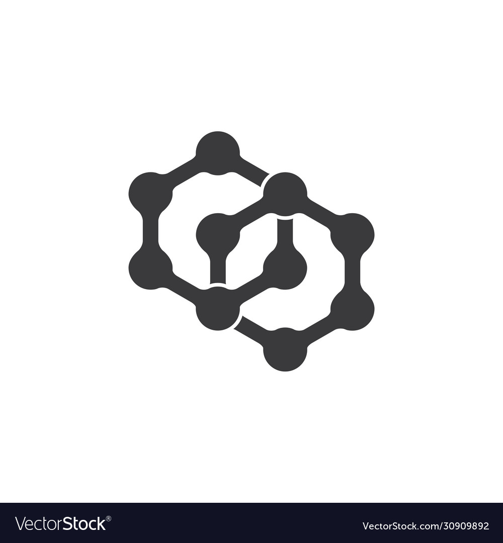 Linked hexagonal dots simple logo