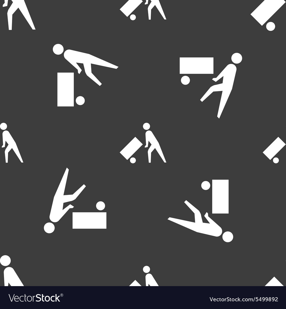 Loader icon sign seamless pattern on a gray