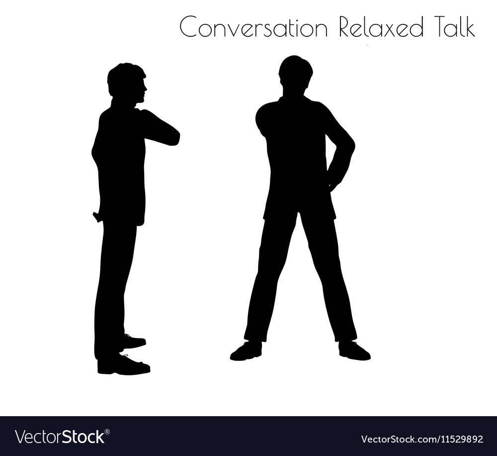 Man in conversation relaxed talk pose