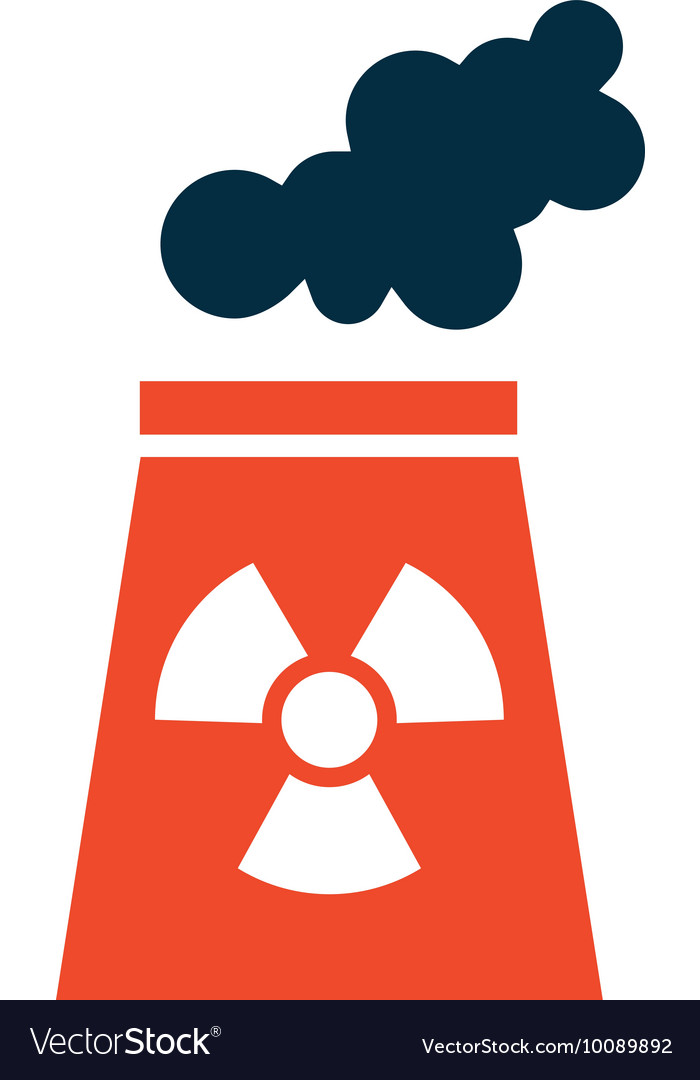 Nuclear plant chimney icon Royalty Free Vector Image