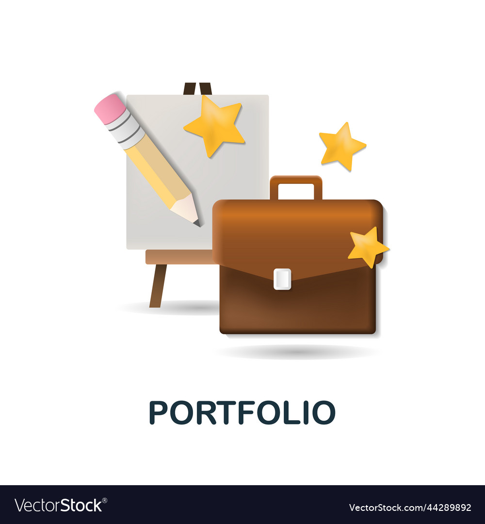 Portfolio icon 3d from project development