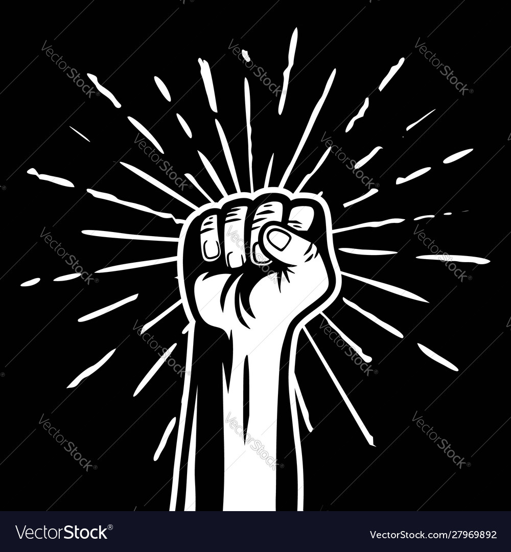 Power clenched raised fist hand gesture vector image Power clenched raised fist hand gesture