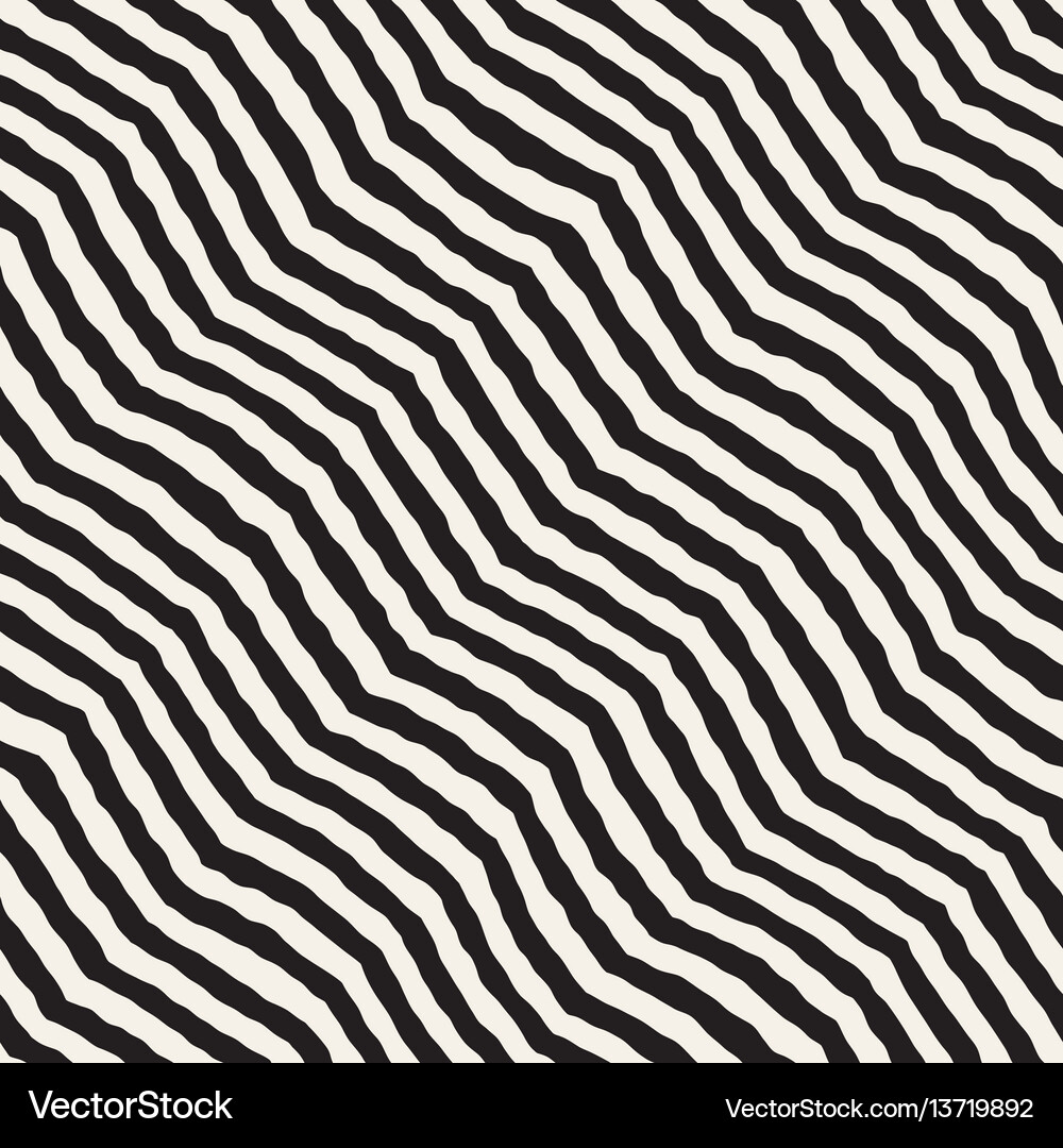 Seamless wavy hand drawn stripes pattern Vector Image