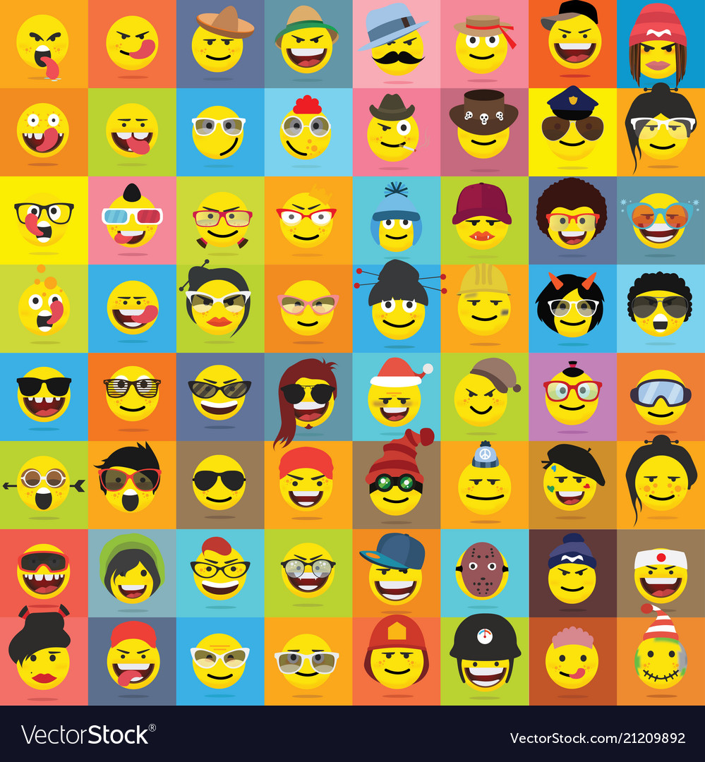 Set of emoticons emoji isolated Royalty Free Vector Image