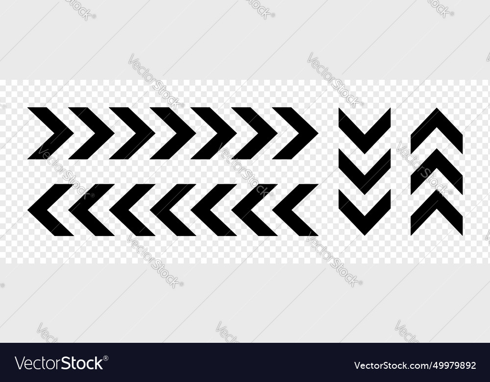 Set of horizontal and vertical chevron arrows