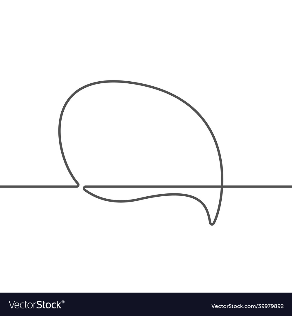 Speech bubble continuous line drawing flow liquid vector image Speech bubble continuous line drawing flow liquid