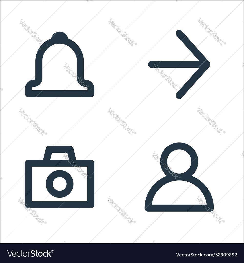 User interface line icons linear set quality vector image User interface line icons linear set quality