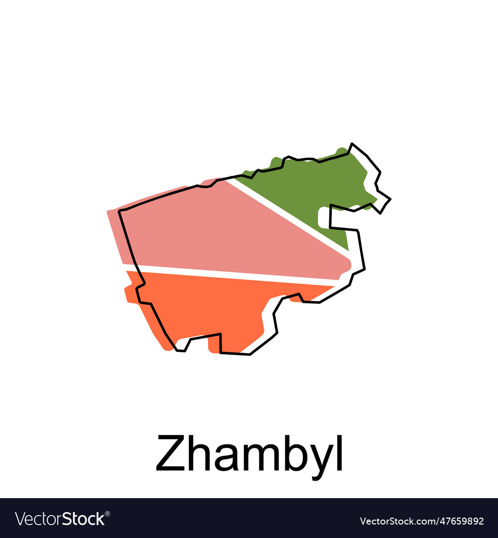 Zhambyl city republic of kazakhstan map Royalty Free Vector