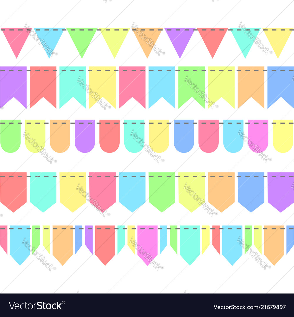 5 festoons flags retro colour stock