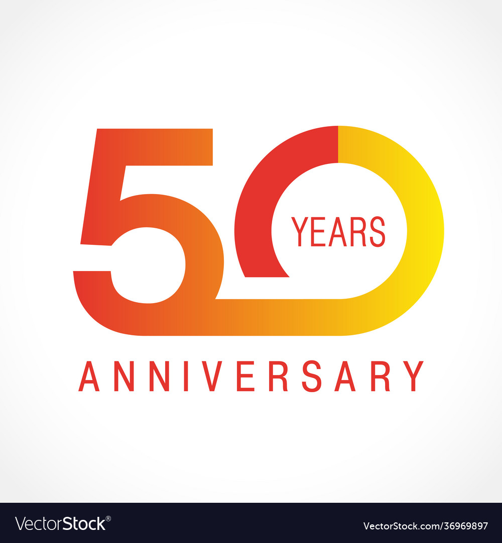 50 anniversary classic logo Royalty Free Vector Image