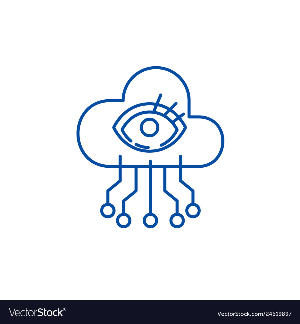 Artificial intelligence visualization line icon Vector Image Artificial intelligence visualization line icon