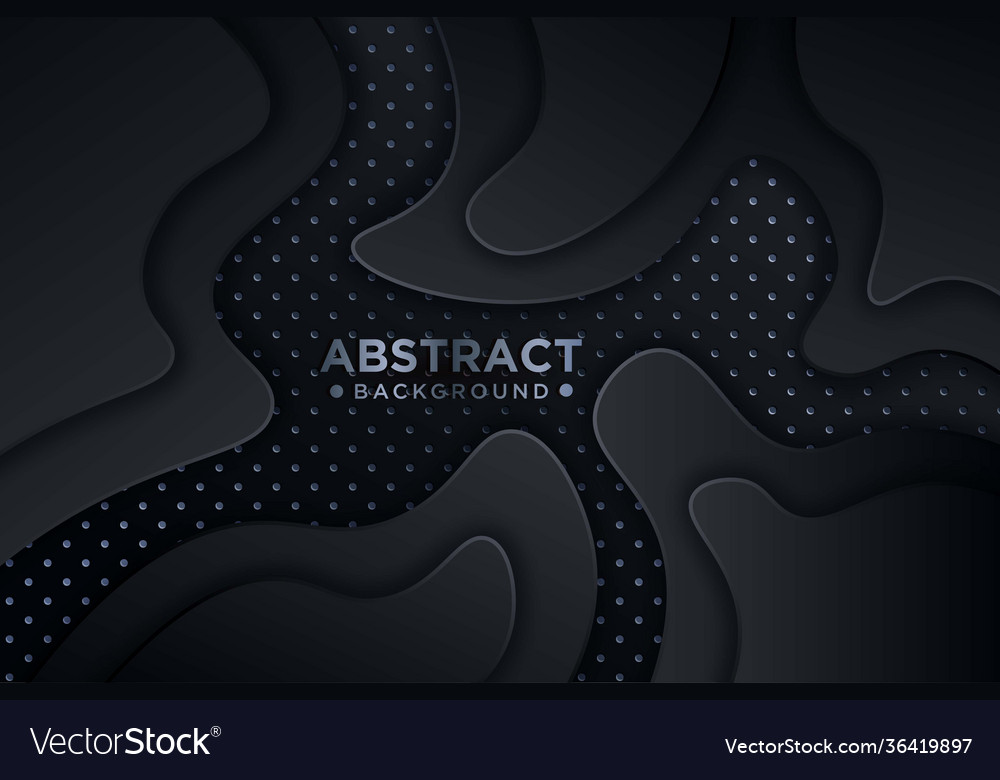 Black paper cut background abstract realistic Vector Image