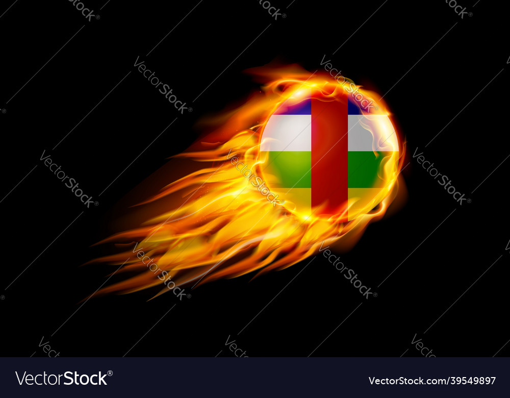 Zentralafrikanische Republik Flagge mit Feuerball