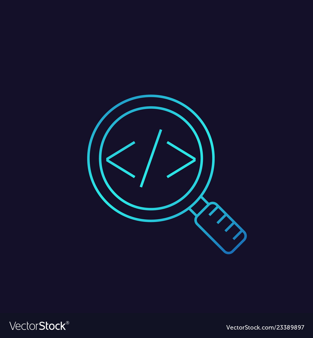 Code review linear icon vector image Code review linear icon