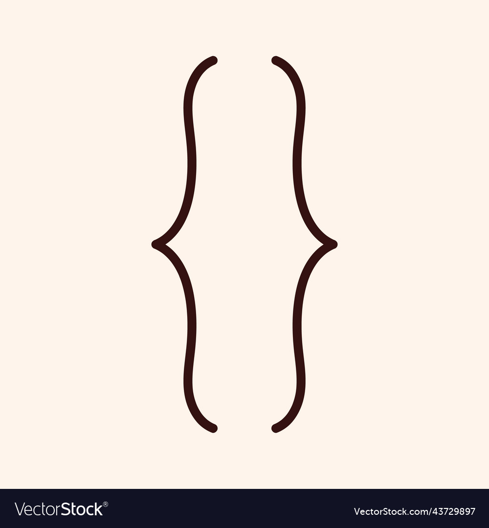 Curly brackets pair double braces symmetric Vector Image