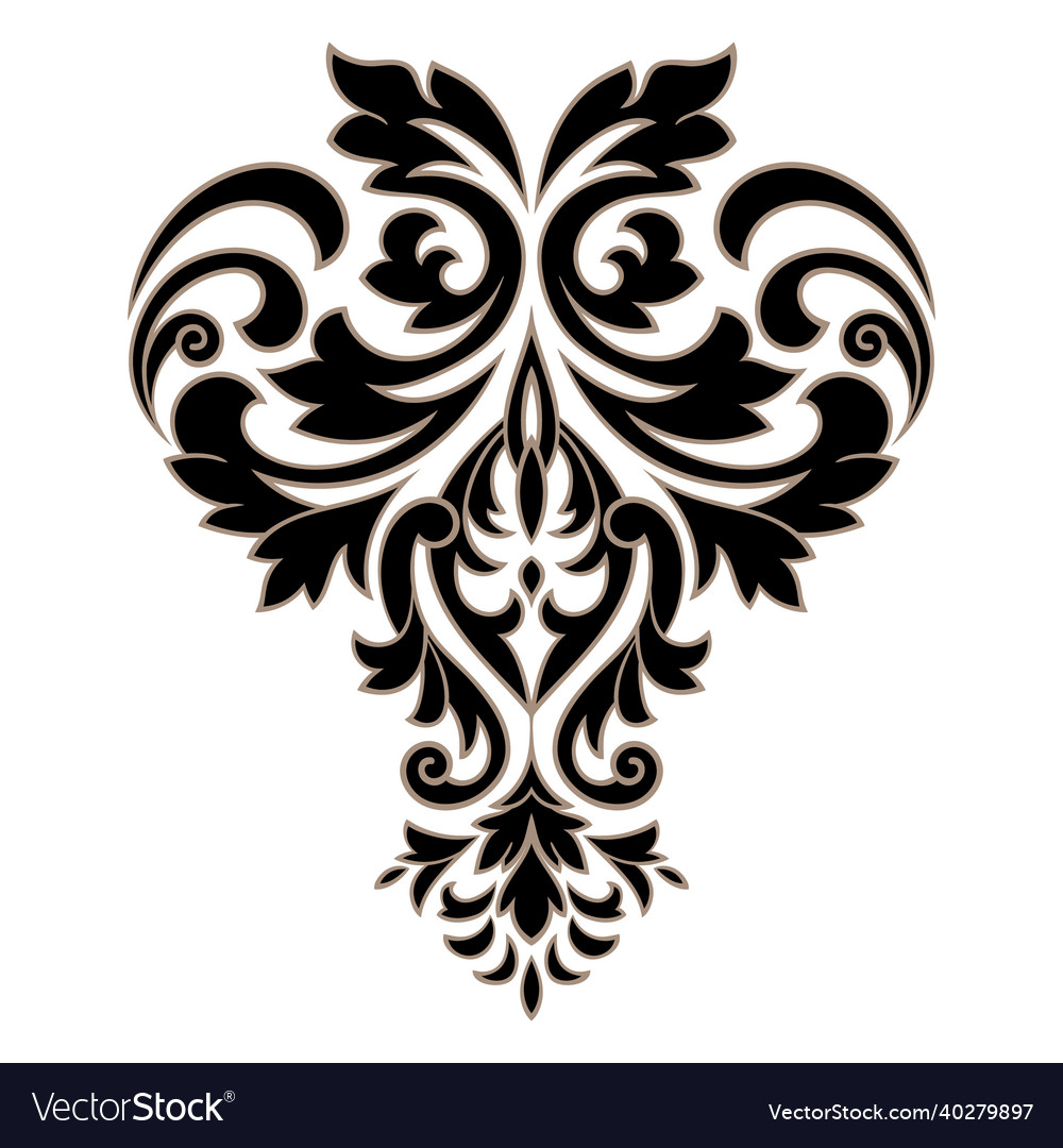 Damask central element isolated Vector Image Damask central element isolated