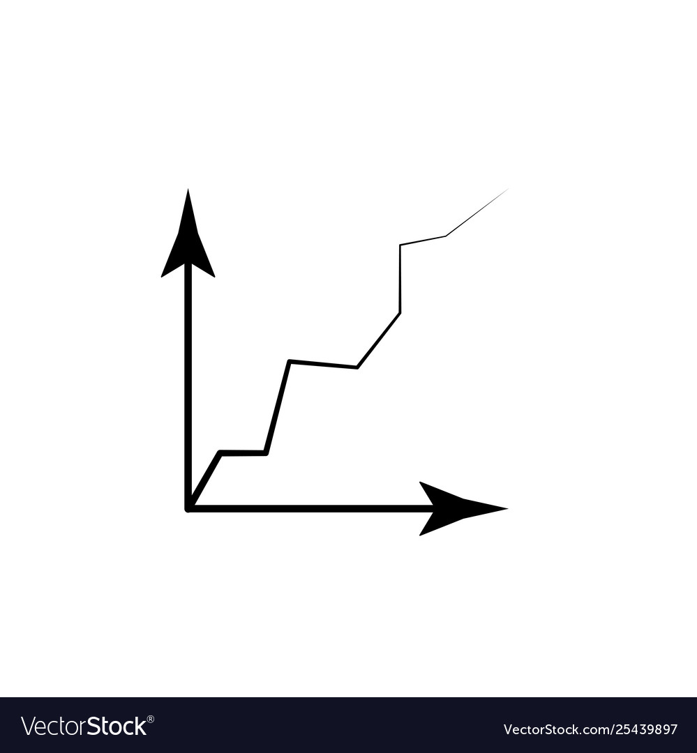 Growing graph line icon vector image Growing graph line icon