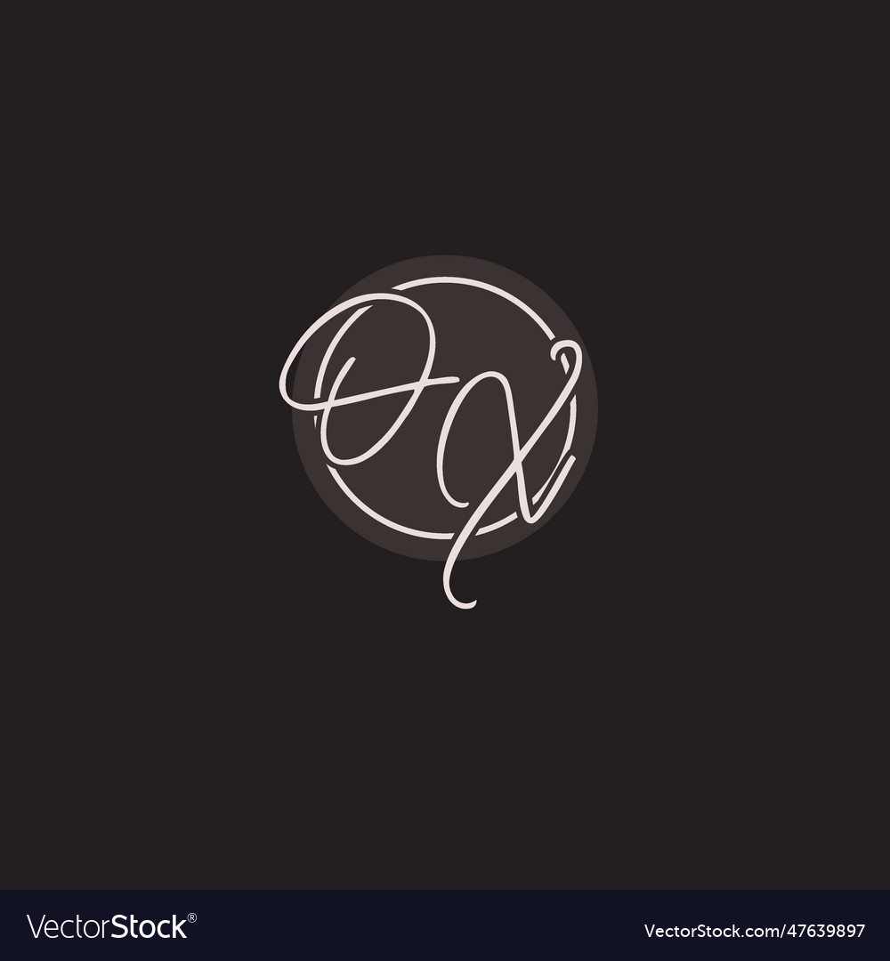 Initials ox logo monogram with simple circle line