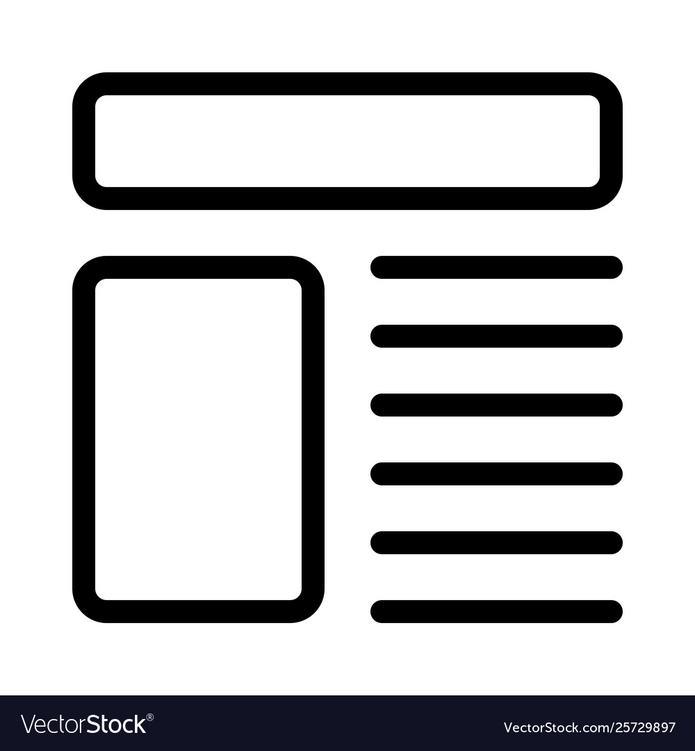 Linksseitige Bildaufhängung mit Text und Header vector image Linksseitige Bildaufhängung mit Text und Header