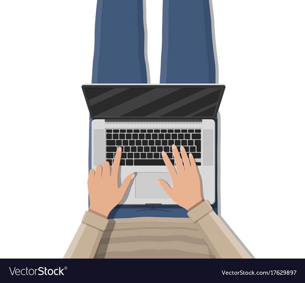 Man lying on sofa couch and using laptop