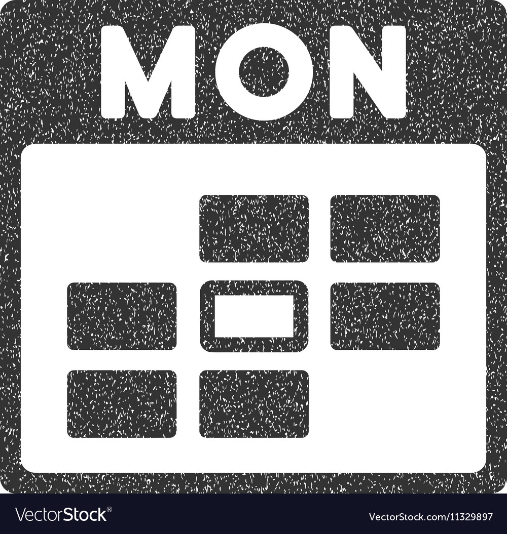 Monday calendar grid grainy texture icon