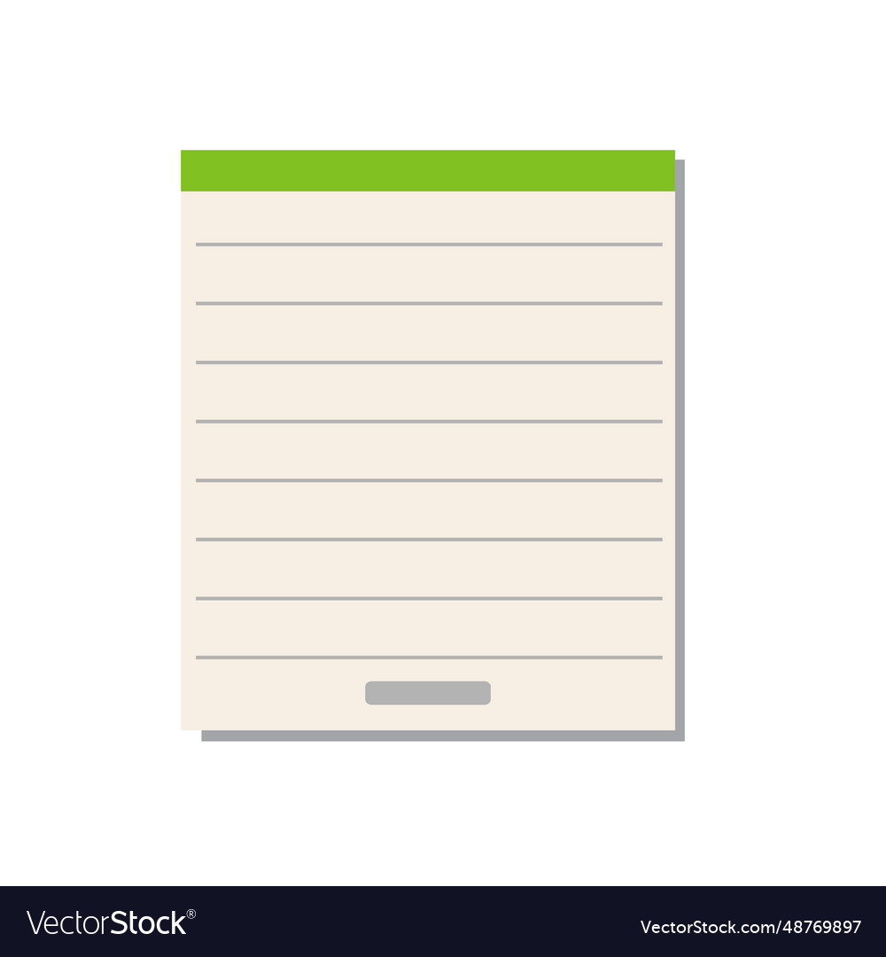 Paper notes or notepad icon flat design style vector image Paper notes or notepad icon flat design style