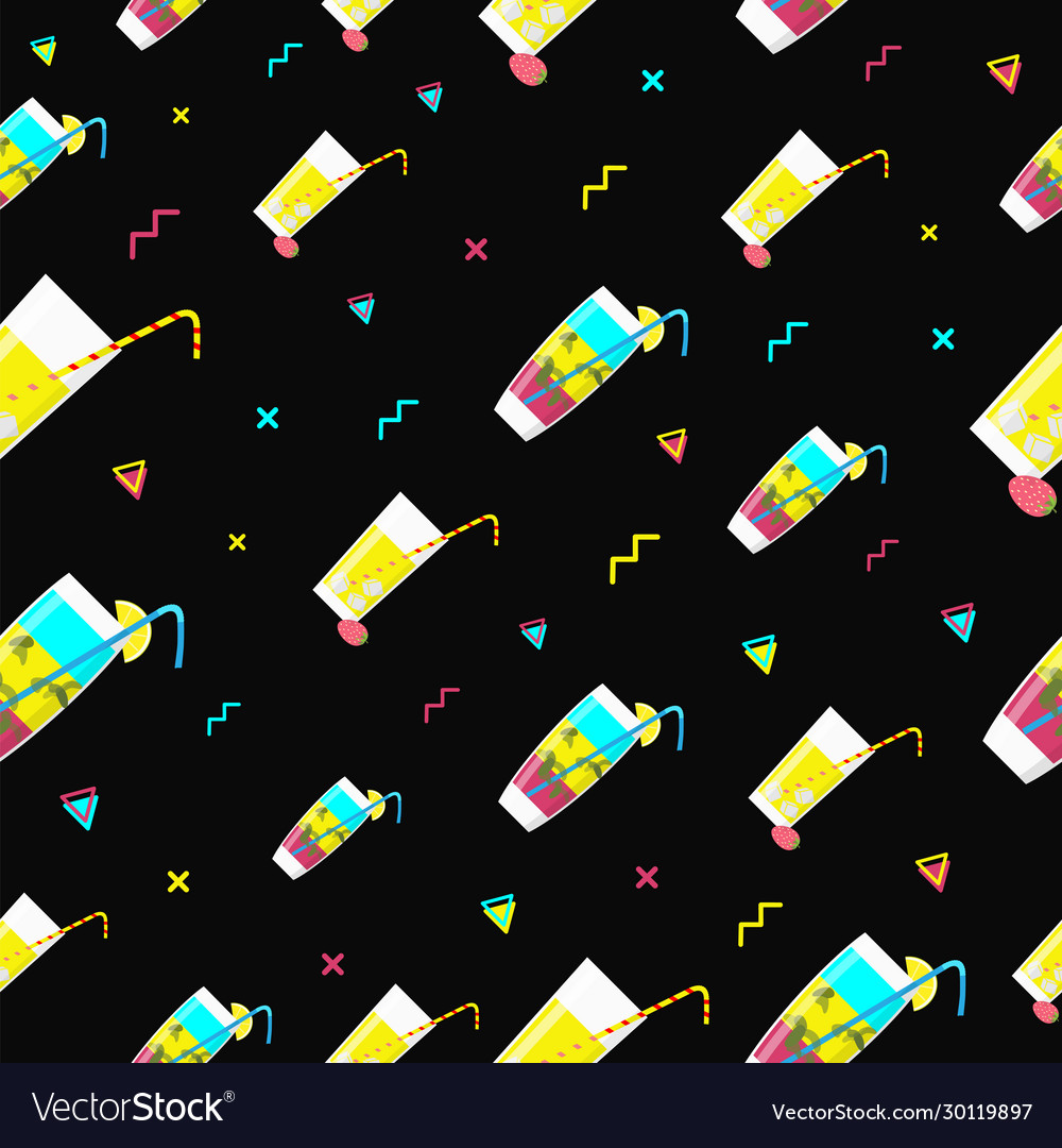 Seamless cocktail pattern with colorful abstract vector image Seamless cocktail pattern with colorful abstract