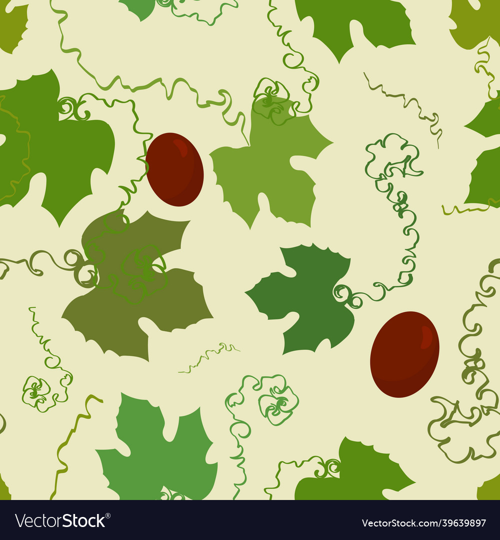 Seamless pattern with a motif of grape leaves