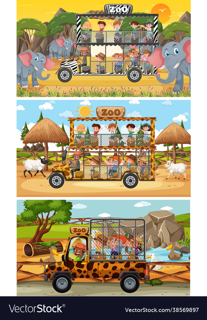 Set different safari horizontal scenes