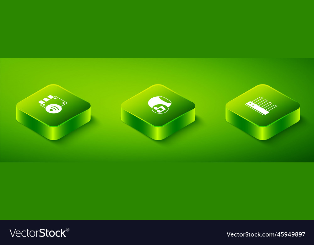 Set isometric voice assistant router and wi-fi vector image Set isometric voice assistant router and wi-fi
