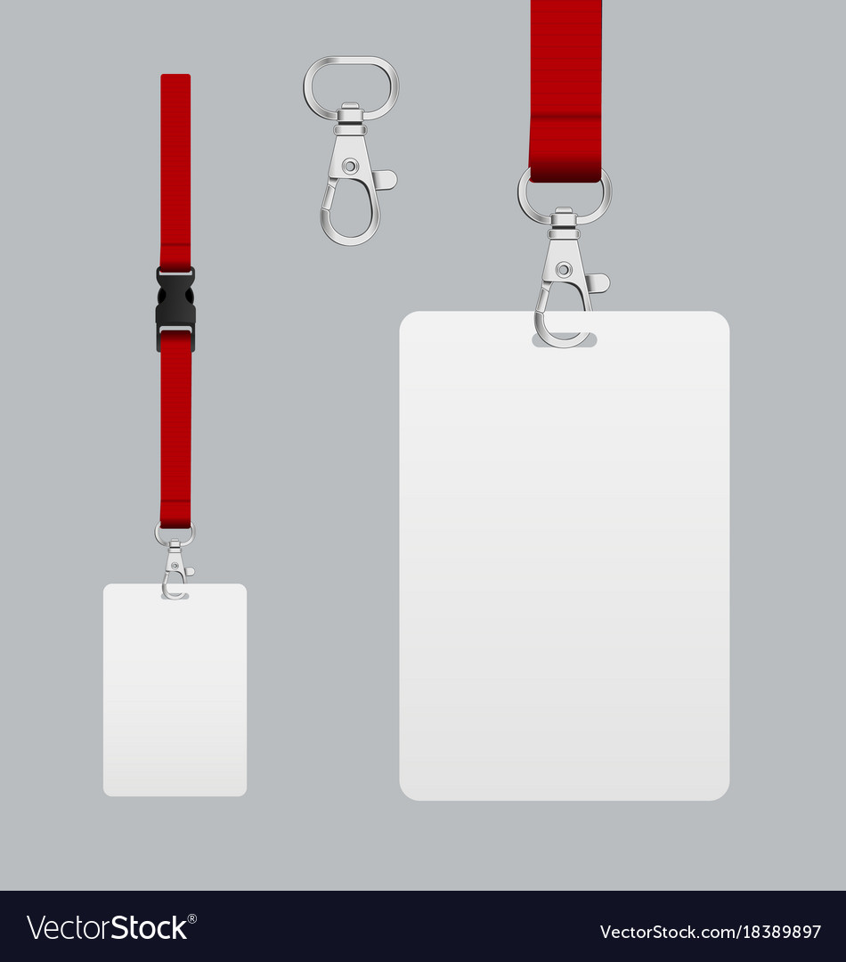 Set lanyard and badge Royalty Free Vector Image