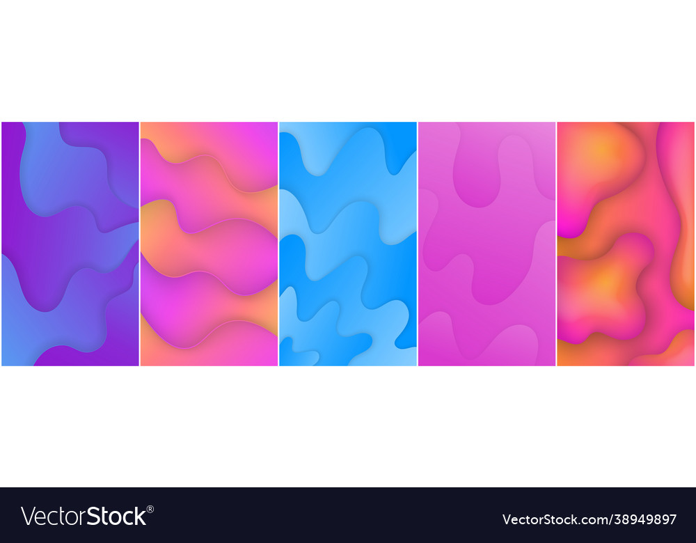 Set liquid abstract shape gradients vector image Set liquid abstract shape gradients