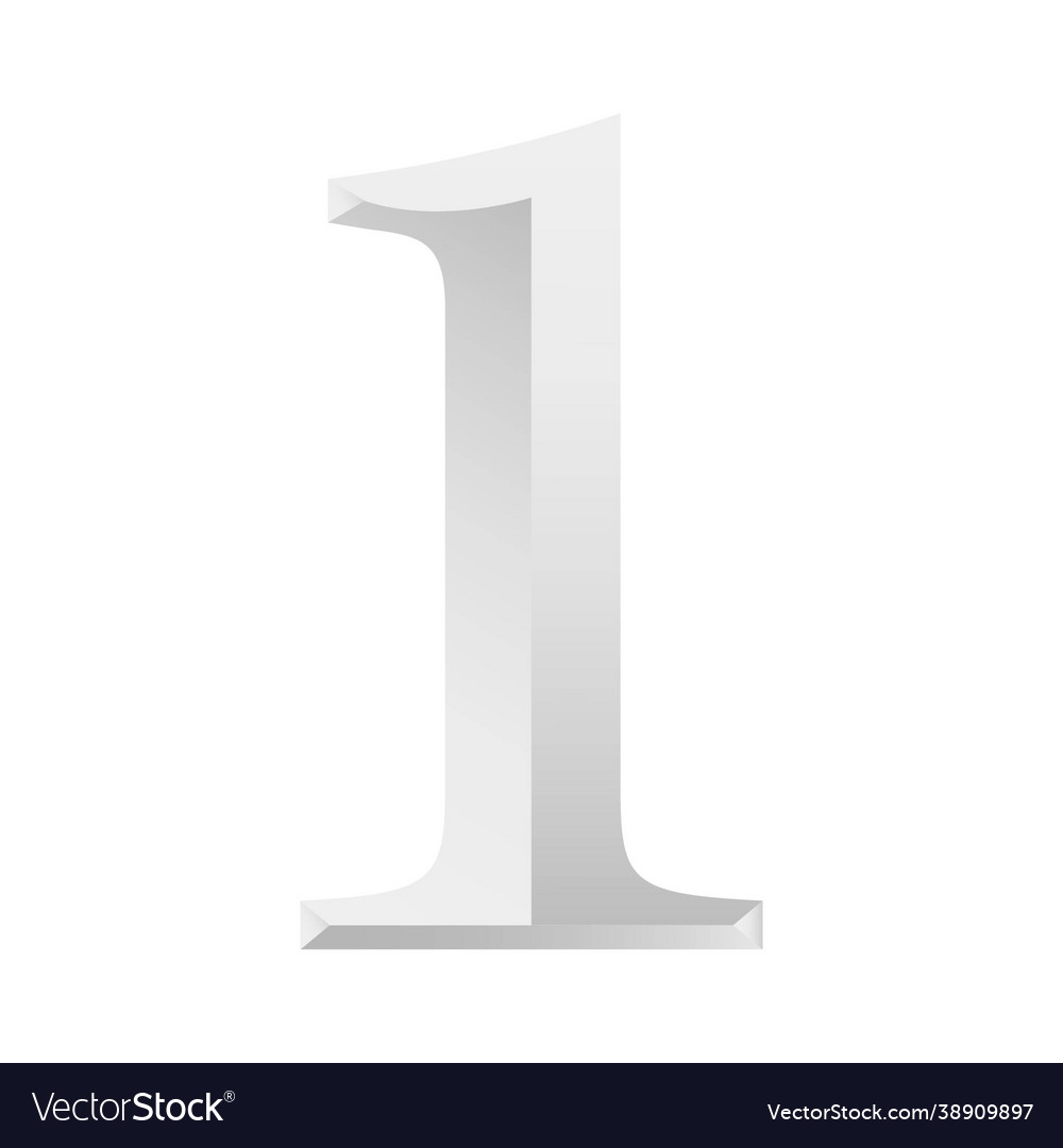 Silver number one with gradient vector image Silver number one with gradient