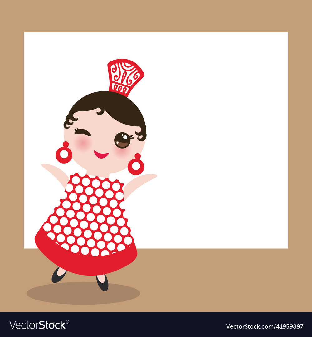 Spanish flamenco dancer card design banner vector image Spanish flamenco dancer card design banner